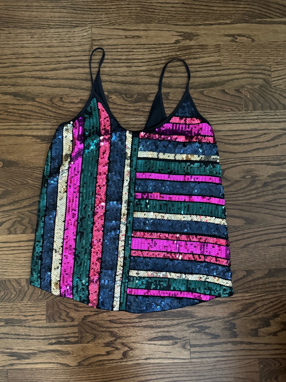 Express Multicolor Sequin Striped Cami